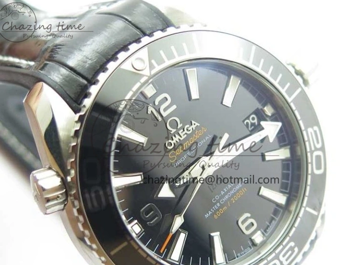 0129 Planet Ocean 39.5mm Black Ceramic Bezel SS VSF 1:1 Best Edition Black Dial on Black Gummy Strap A QuickDry 7889